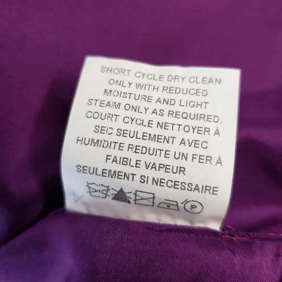 Purple Lida Baday Formal Dress w Belt Silk Poly Blend - Picture 9 of 10